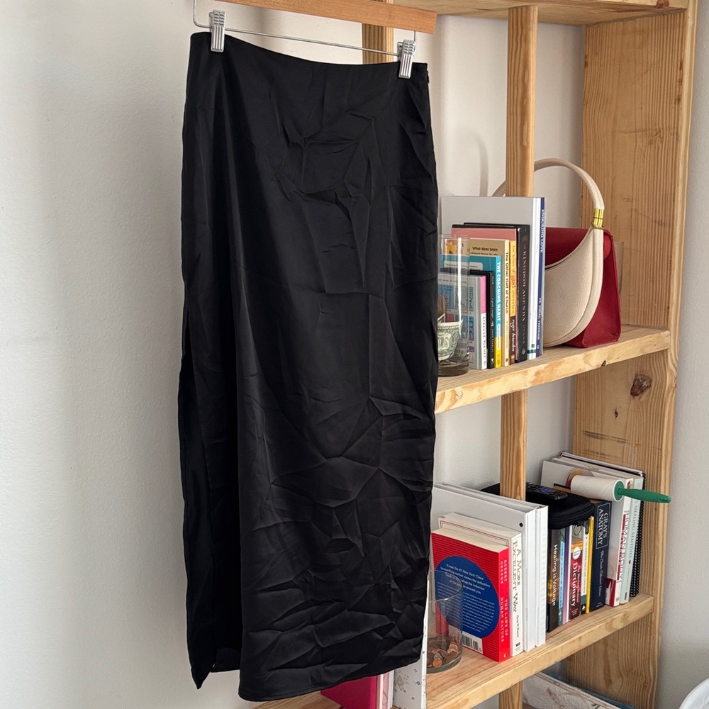 Silky Lulus Side Slit Skirt